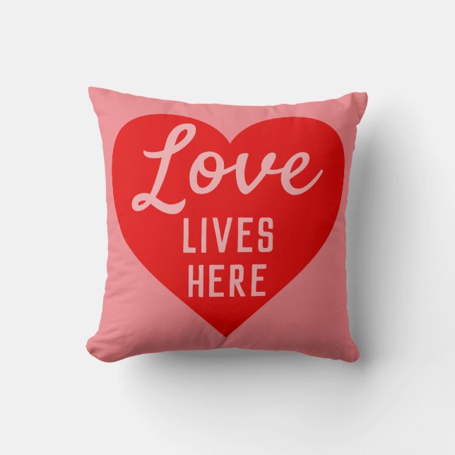 Love Lives Here Message Cushion (Front)