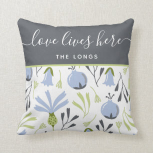 Love Lives Here Name Throw Pillow