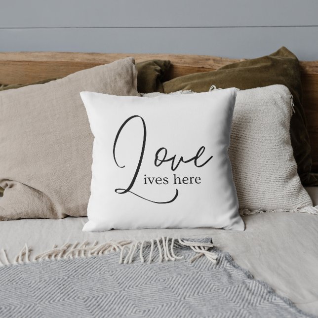 Love Lives Here Throw Pillow (Creator Uploaded)