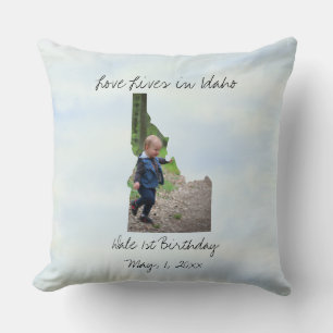 Love Lives In Idaho State Shaped Custom Photo Cushion