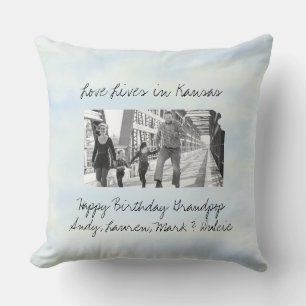 Love Lives In Kansas State Shaped Custom Photo Cushion