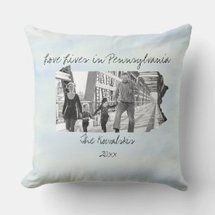 Love Lives In Pennsylvania State Shaped Photo Cushion