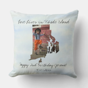 Love Lives In Rhode Island State Shaped Photo Cushion