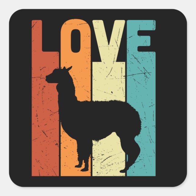 Love Llama Alpaca Square Sticker (Front)
