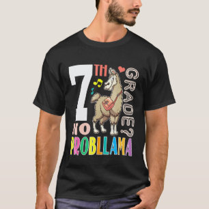 Love Llama Music 7TH Grade No Probllama Problem T T-Shirt