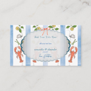 Love & Lobster Coquette Bow Wedding Bridal Shower Enclosure Card