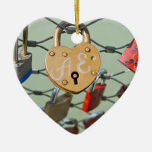 Love Lock Ceramic Tree Decoration