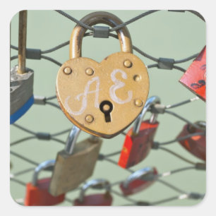 Love Lock Square Sticker