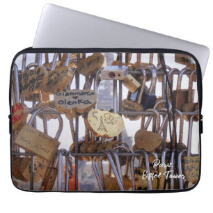 Love Locks and Eiffel Tower. Paris. France.  Laptop Sleeve