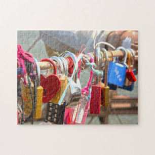 Love Locks Brooklyn Bridge New York. Jigsaw Puzzle