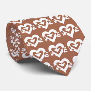 Love Logo, Brown and White Tie