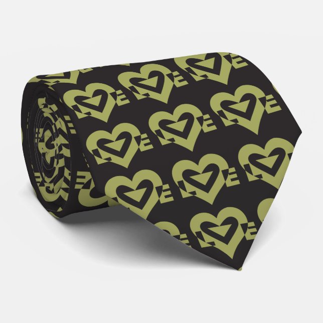 Love Logo, Sage Green and Black Tie (Rolled)