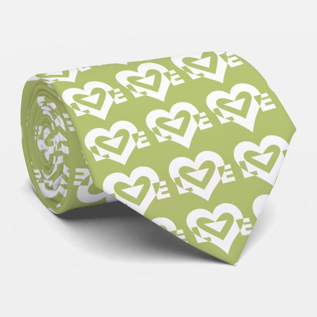 Love Logo, Sage Green and White Tie (Rolled)