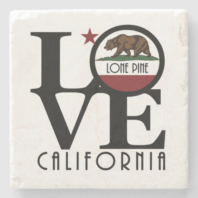 LOVE Lone Pine CA Stone Coaster (Front)