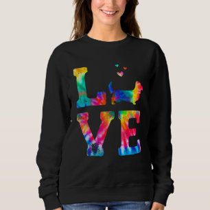 Love Long Haired Dachshund Tie Dye Dog Mum Dad Sweatshirt