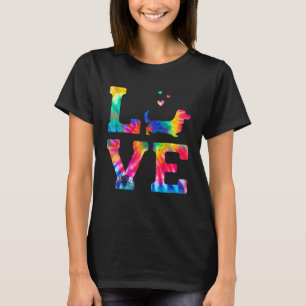 Love Long Haired Dachshund Tie Dye Dog Mum Dad T-Shirt