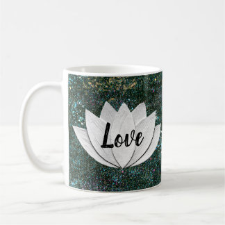 Love Lotus Flower Black Galaxy Mug