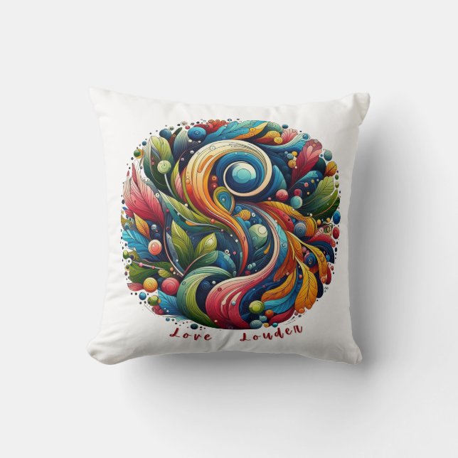 Love Louder Throw Pillow (Front)