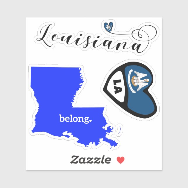 Love Louisiana, Sheet of Die Cut Stickers (Sheet)