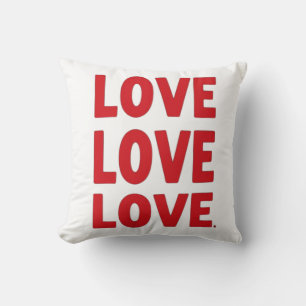 Love Love Love – Bold Valentine Typography Design Cushion