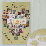 Love Love Love Heart Shaped Photo Collage Jigsaw Puzzle<br><div class="desc">Create your own heart shaped Photo Collage with 29 of your favourite wedding photos, family pictures etc. The photo template is set up for you to add your pictures working in rows from left to right. The collage comprises a variety of landscape, portrait and square instagram formats to give you...</div>