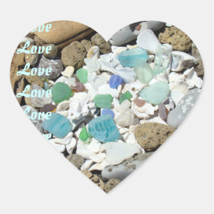 Love Love Love stickers Beach Sea Glass Fossils