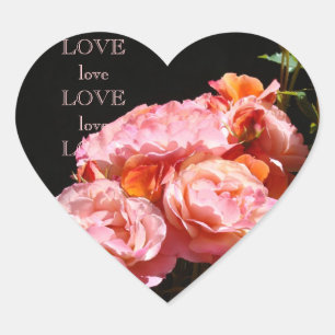 LOVE love LOVE stickers Pink Roses Flowers