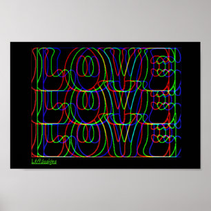 LOVE LOVE LOVE typographic valentines day          Poster