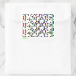 LOVE LOVE LOVE typographic valentines day Square Sticker