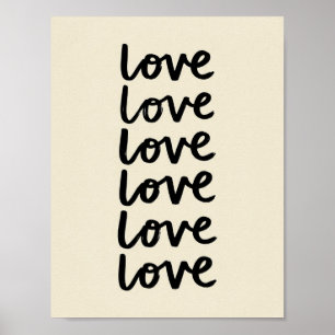 Love Love Love Typography Art Print
