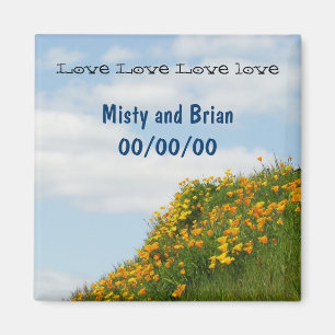 Love Love magnets Wedding Bride Groom Name Date
