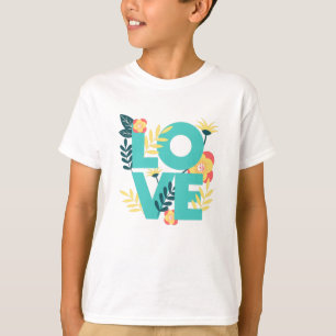 Love Love Pattern Beautiful Flowers Plants Blossom T-Shirt