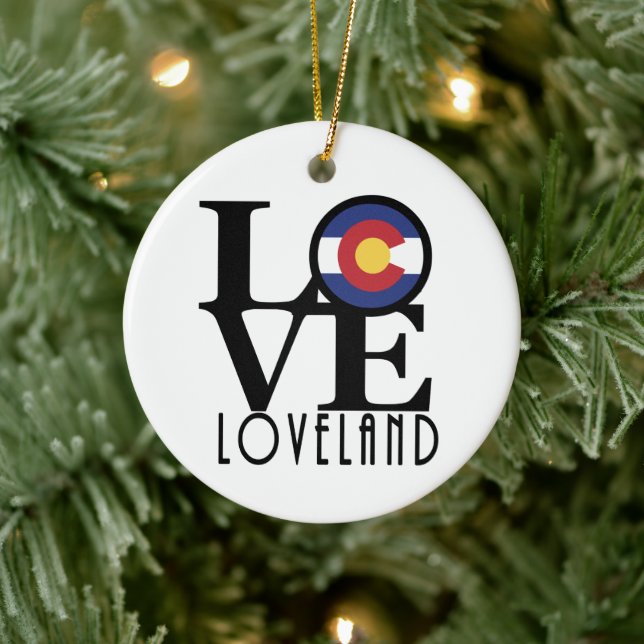 LOVE Loveland Colorado Ceramic Tree Decoration (Tree)