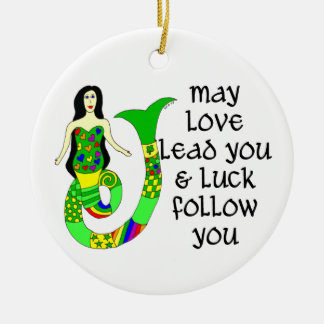 Love & Luck Irish Mermaid Ceramic Tree Decoration