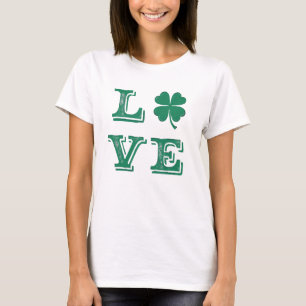 Love Lucky Clover Vintage Cute Irish Shamrock T-Shirt
