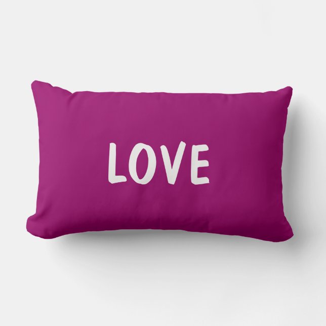 Love Lumbar Pillow - Purple Grape / Magenta (Front)