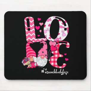 Love Lunch Lady Funny Couple Gnomes Valentine Day Mouse Mat
