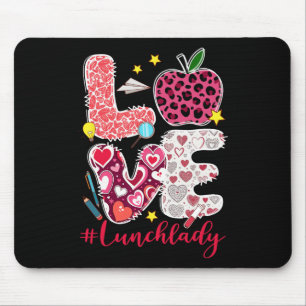 Love Lunch Lady Heart Valentine's Day Cafeteria Wo Mouse Mat