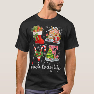 Love Lunch Lady Life & Cafeteria Snowflake Christm T-Shirt