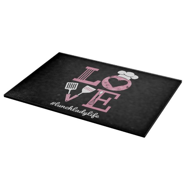 Love Lunch Lady Life Funny Valentines Day Gifts  Cutting Board (Corner)