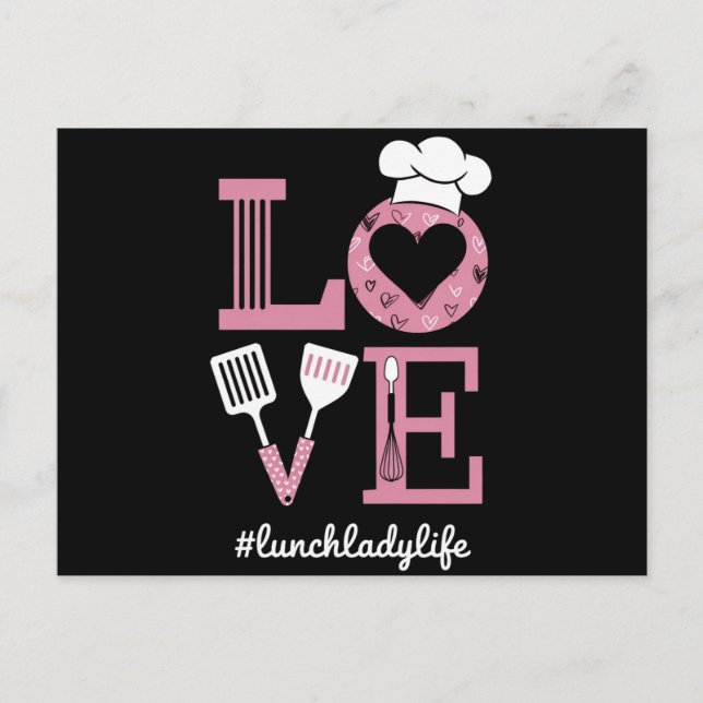 Love Lunch Lady Life Funny Valentines Day Gifts  Postcard (Front)