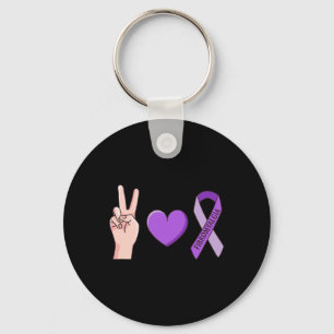 Love Lupus Purple Ribbon Awareness Meme Key Ring