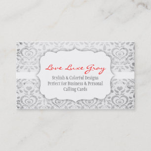 Love Luxe Grey Bizcard Business Card
