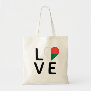 Love - Madagascar Flag Tote Bag