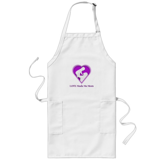 Love Made Me Mum Adoptive Mum Long Apron (Front)