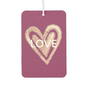 Love Magenta Blush Pink Heart Car Air Freshener