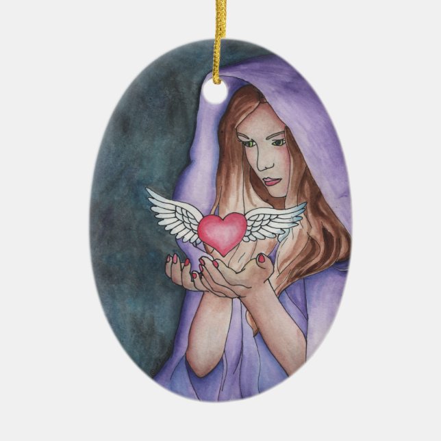 Love Magic Ceramic Tree Decoration (Front)