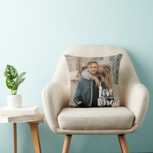 Love Magic Modern Grunge Chalk Photo Overlay Cushion