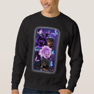 Love Magical Rottweiler Purple Roses Flower Butter Sweatshirt