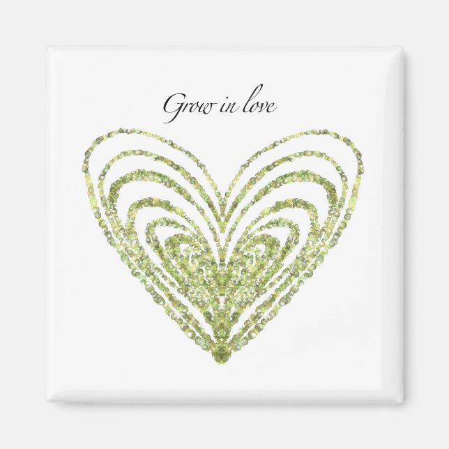 Love Magnet with green heart (Front)